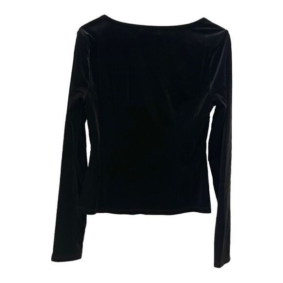 n: Philanthropy Revolve Armida Black Square Neck Long Sleeve Velvet Top.Size M - Picture 6 of 12